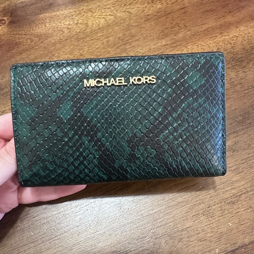 Michael Kors Emerald Snake Print Wallet